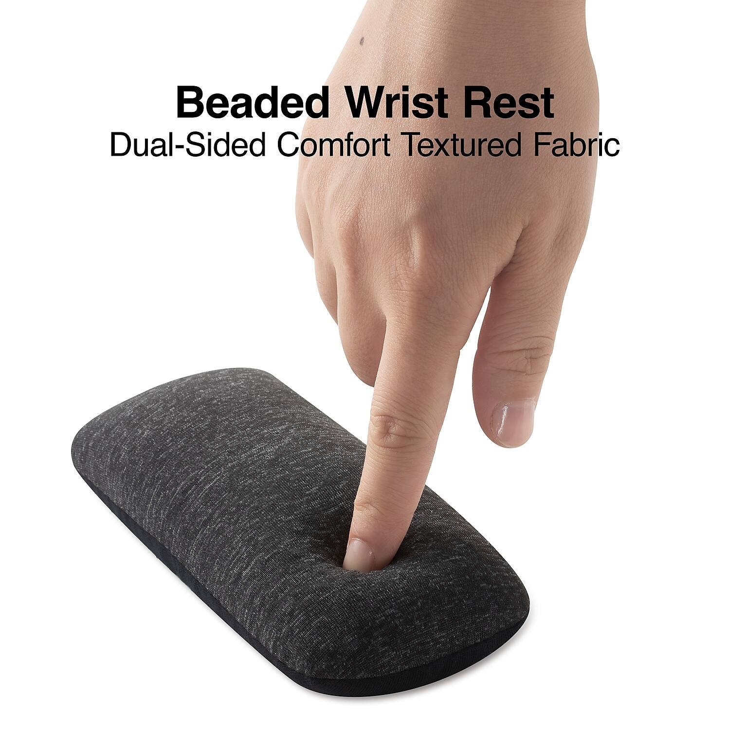 Beaded Wrist Rest  
Dual-Sided Comfort Textured Fabric