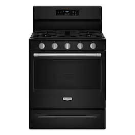 Maytag - 30-Inch Wide Gas Range With No Preheat Air Fry and Air Baking - 5.0 cu. ft. - Black
