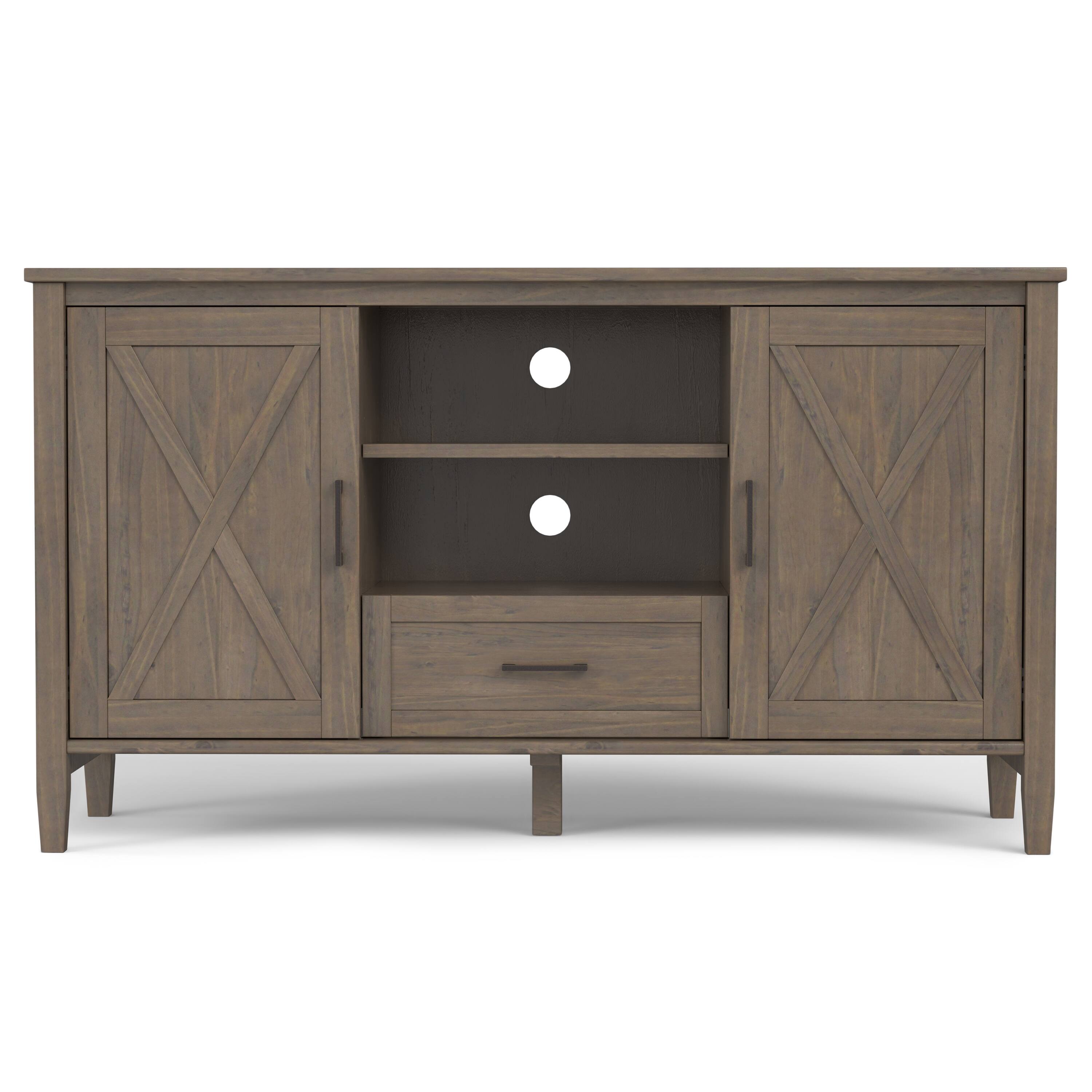Left. Simpli Home - Ela SOLID WOOD 53 inch Wide Transitional TV Media Stand - Smoky Brown.