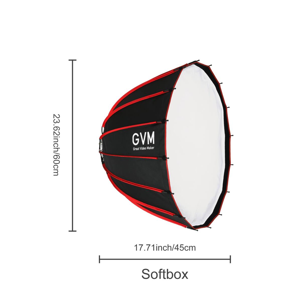 23.62inch/60cm GVM Great Video Maker 17.71inch/45cm Softbox