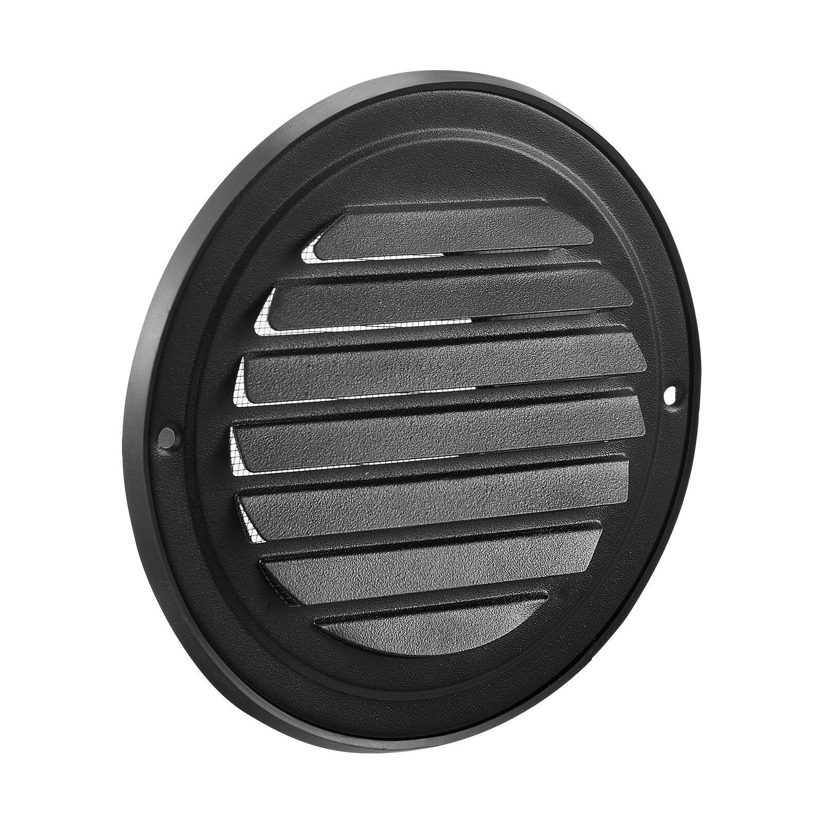 Alt View 5. VEVOR - 4in Wall Vent Cover,Louvered Round AC Vent Gable Cover,Premium Stainless Steel & with Built-in a Protection Screen,2Pack - Black.