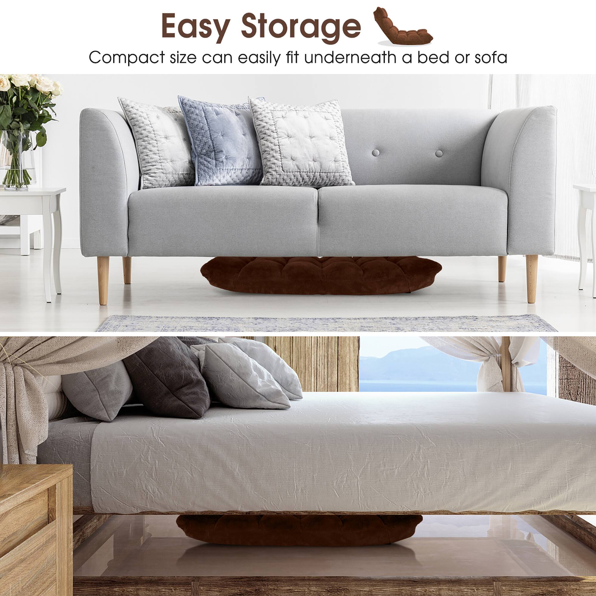 Easy Storage  
Compact size can easily fit underneath a bed or sofa