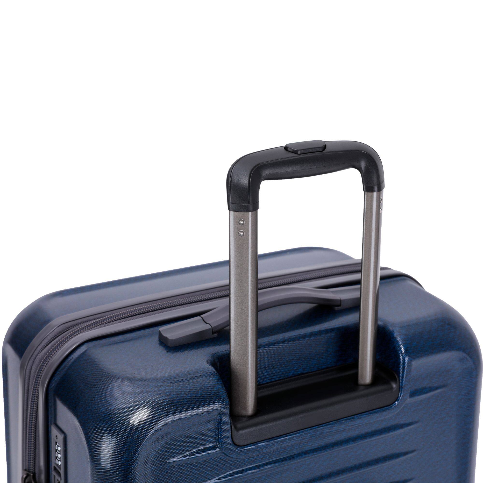 Back. Spyder - Spyder Rails 29 Inch Expandable Hardside Upright Suitcase with 360 Spinner Wheels, TSA Approved Lock - Carbon blue.