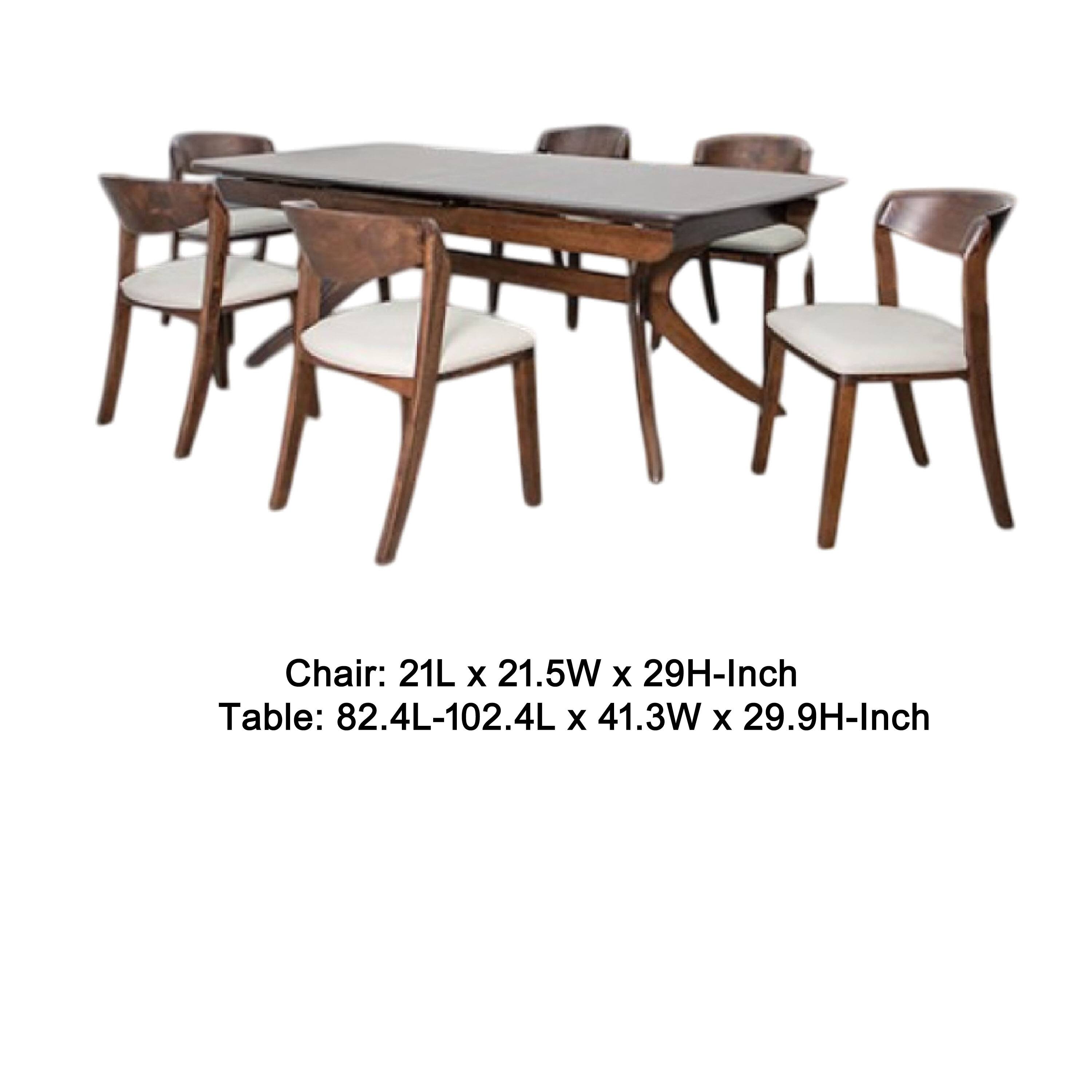 Chair: 21L x 21.5W x 29H-Inch  
Table: 82.4L-102.4L x 41.3W x 29.9H-Inch
