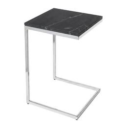 Starlight Canyon Home - Square Metal End Table, Modern Contemporary Accent Side Table for Living Room - Black,Silver