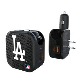 Keyscaper - Los Angeles Dodgers Team Logo Dual Port USB Car & Home Charger - Multicolor