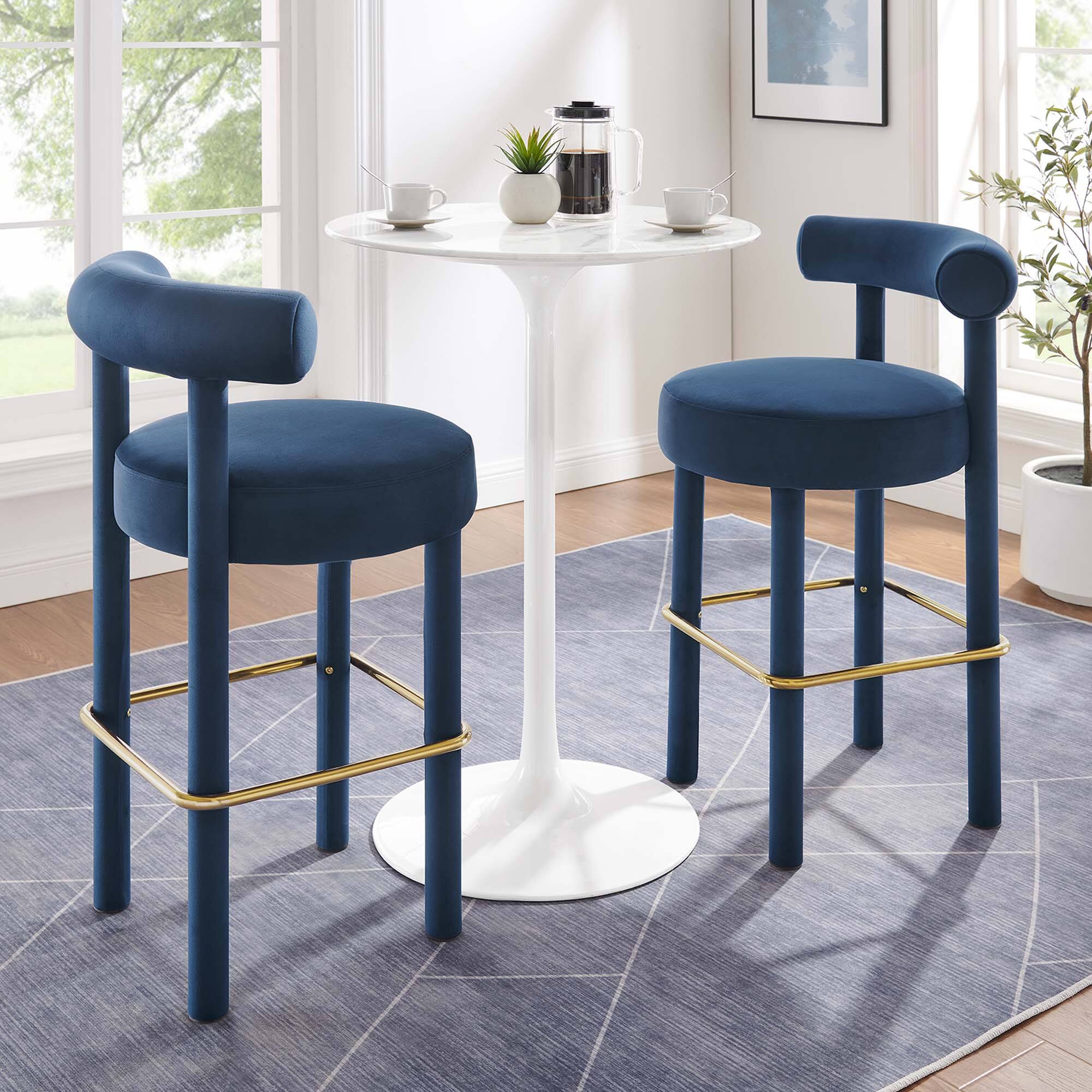 Alt View 5. Modway - Toulouse Performance Velvet Bar Stool Set of 2 by Modway - 0.
