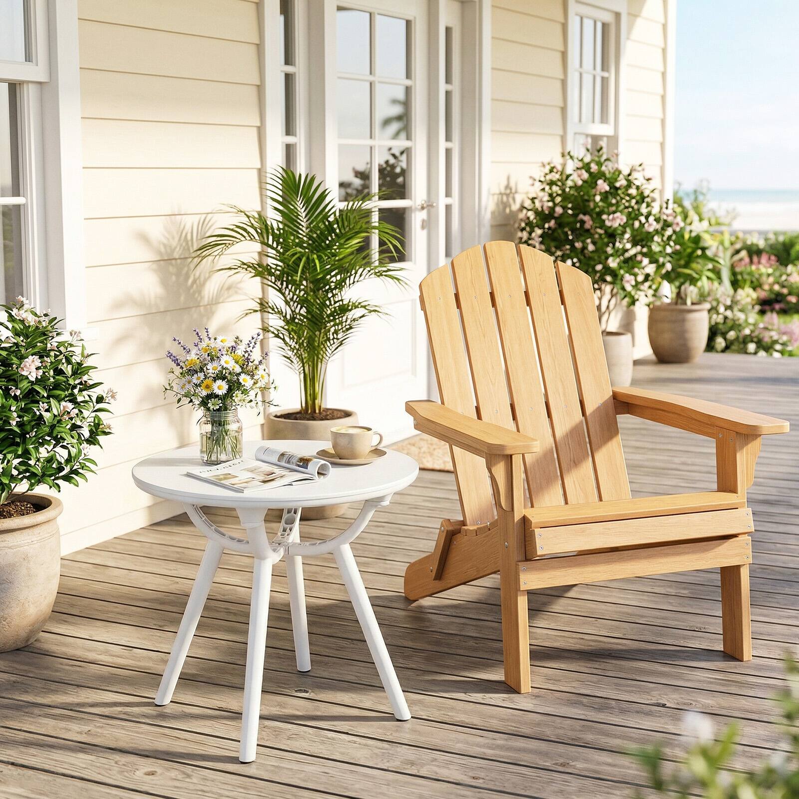 Alt View 3. Gymax - Gymax 2PCS Outdoor Side Table 20'' Round Storage Side Table Weather-Resistant End Table White - White.