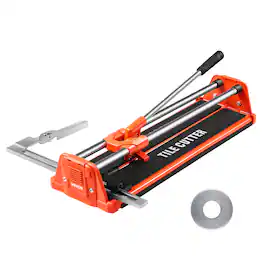 VEVOR - 17-Inch Manual Tile Cutter for Wall & Polished Tiles,Double Rails for Precise Cutting, Tungsten Carbide Wheel - Orange