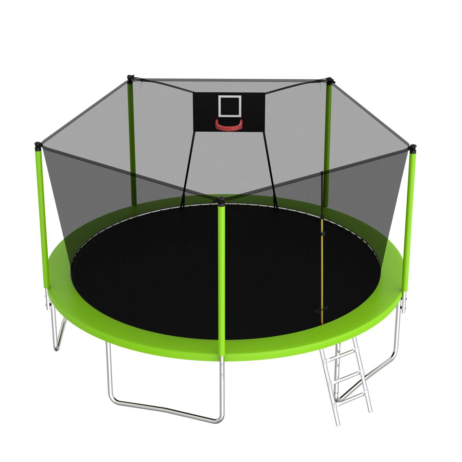 Alt View 9. Glintex - 14FT Trampoline with Net, Outdoor Recreational Trampolines for Family - Green.