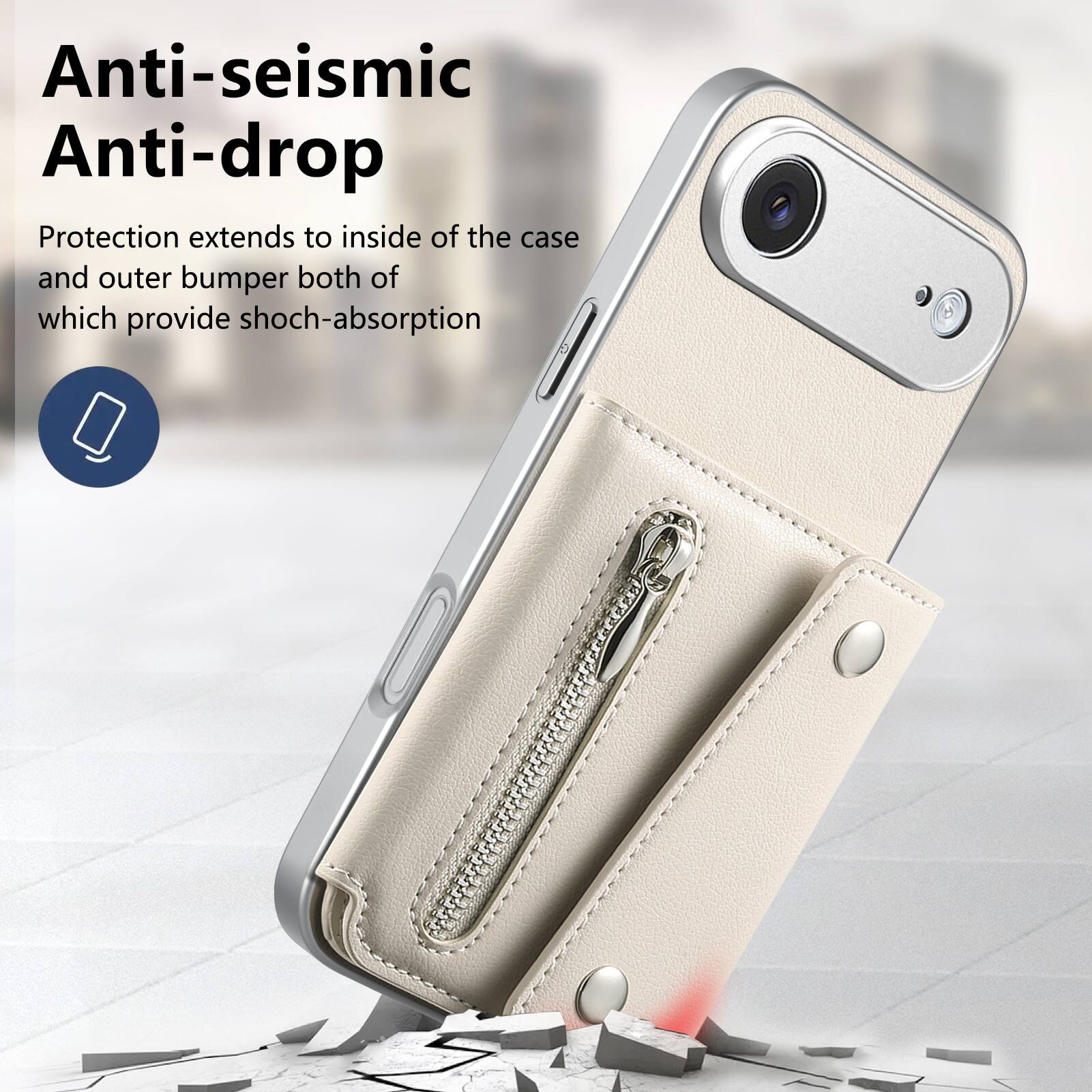 Anti-seismic Anti-drop Protection extends to inside of the case and outer bumper both of which provide shock-absorption
