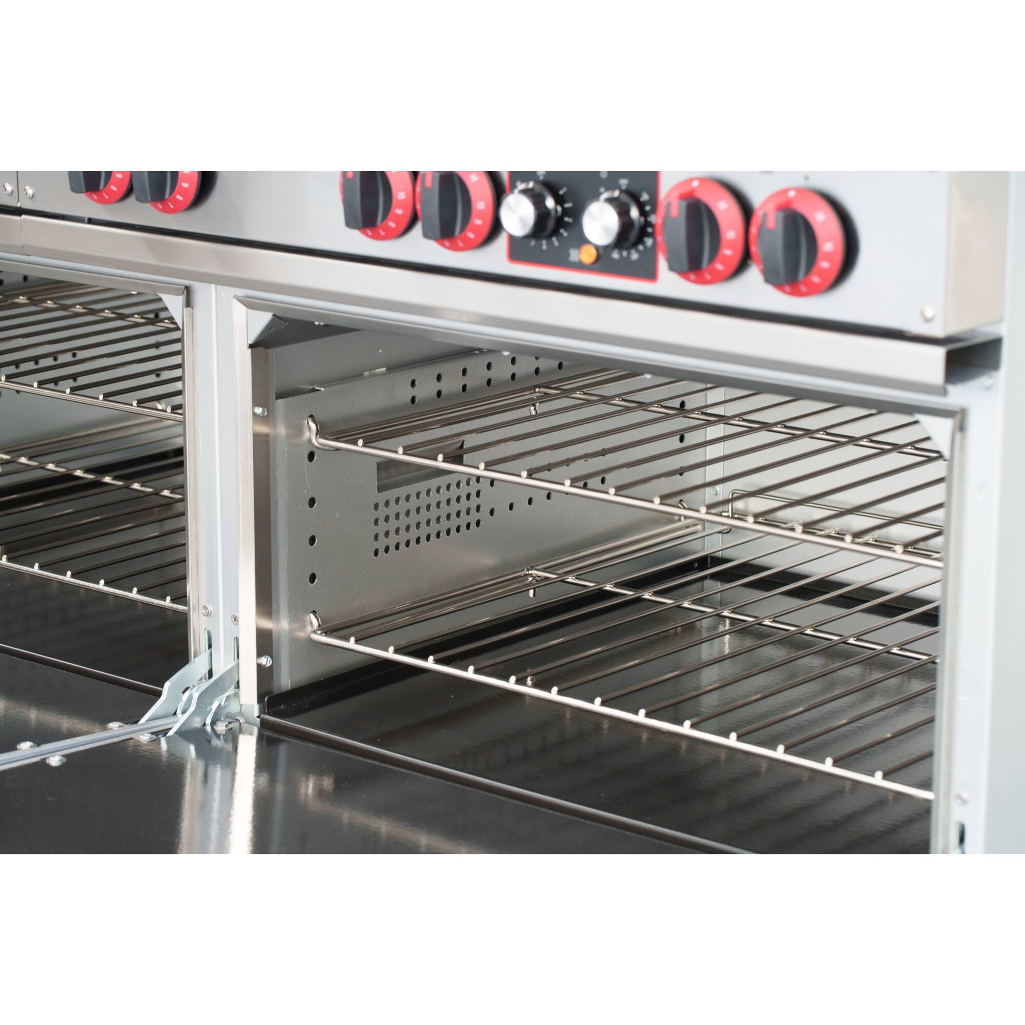 Alt View 7. Koolmore - 60 In. Commercial Electric Range with 10 Burners and 2 Standard Electric Ovens in Stainless Steel - 208V 3 Phase - Stainless-Steel.