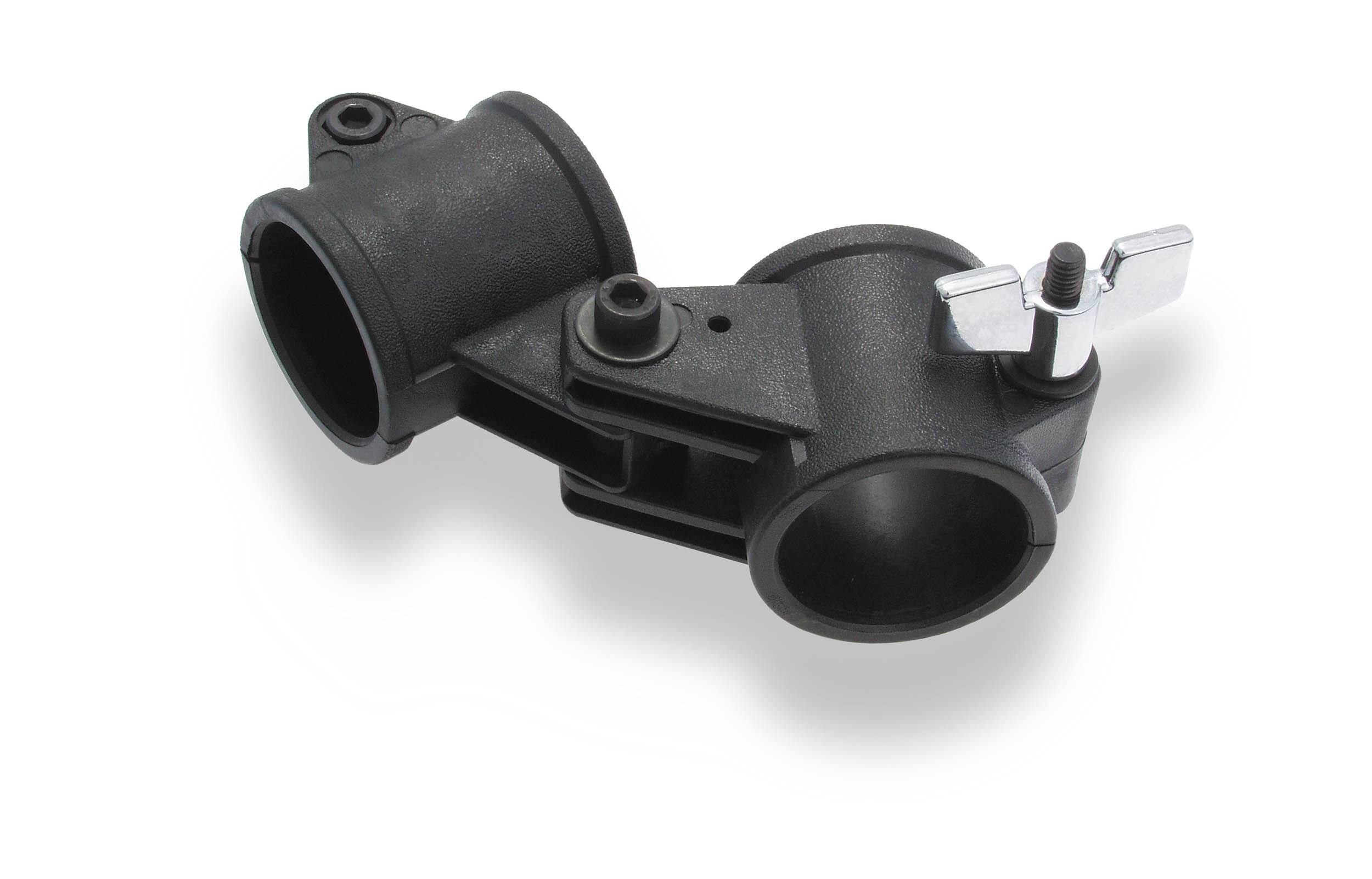 Front. Gibraltar Hardware - Power Rack Hinged Angle Clamp, Durable High-Impact Plastic Connector for Mounting Rack Tubes at Adjustable Angles.