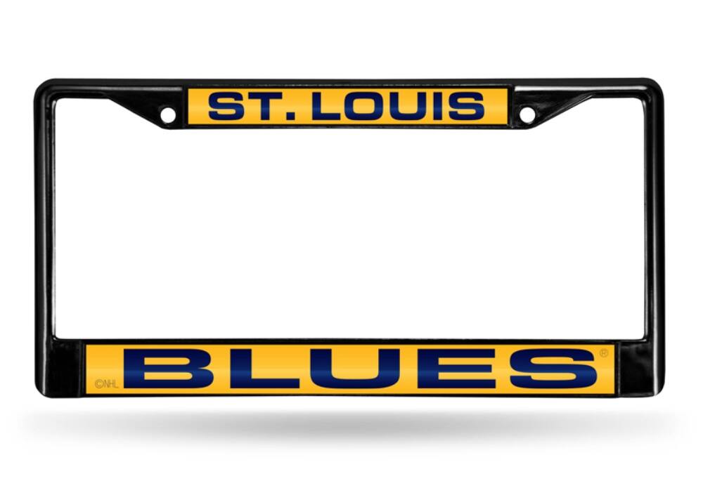 St Louis Blues NHL Black Metal Laser Cut License Plate Frame
