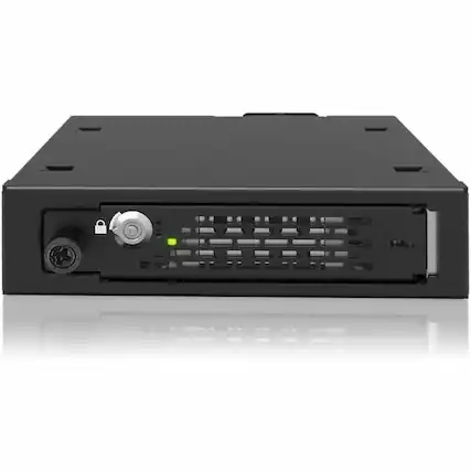 Front. Icy Dock - Icy Dock ToughArmor MB491V5K-B Drive Bay Adapter for 3.5" PCI Express 5.0 - MCIO 4i (SFF-TA-1016) Host Interface.