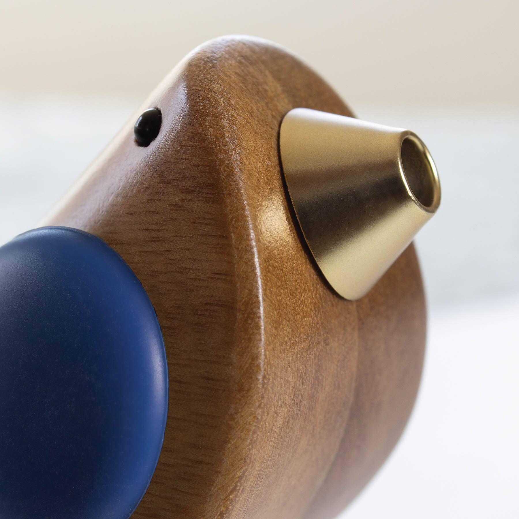 Alt View 2. Songbird Specialties - "Singing" Wine Bottle Pourer, Blue - Brown, Blue.