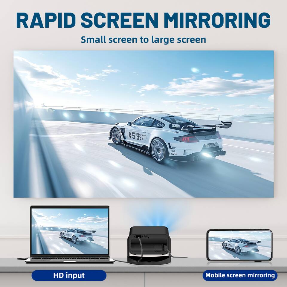 RAPID SCREEN MIRRORING  
Small screen to large screen  

HD input  
Mobile screen mirroring