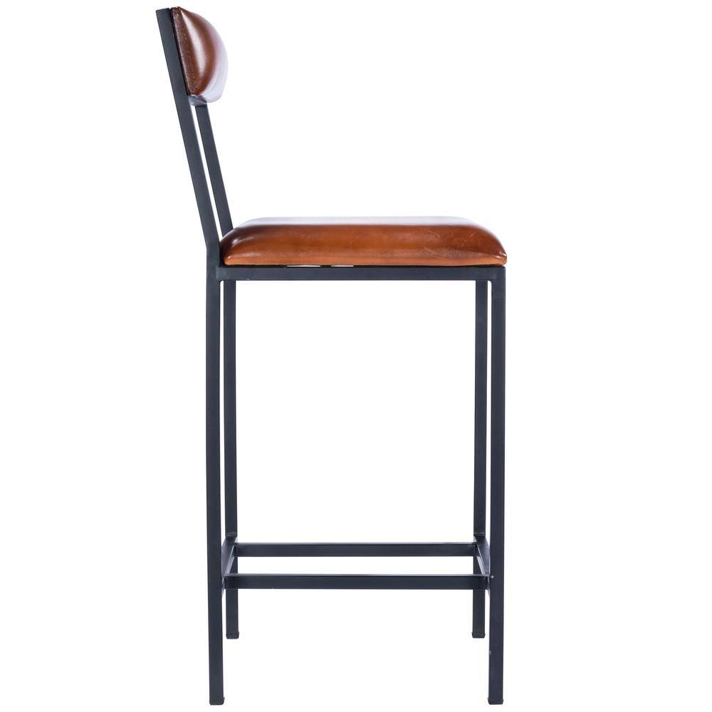 Alt View 1. Butler Specialty - Lazarus Leather & Metal 27" Counter Stool - Medium Brown.