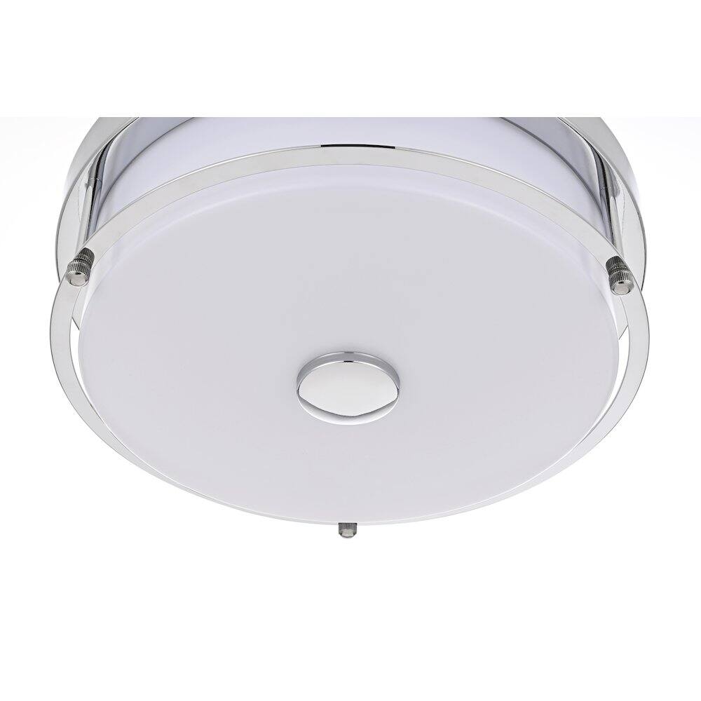 Alt View 3. Living District - Kolson 12 Inch Led Flush Mount Ceiling Light In Chrome - Chrome.