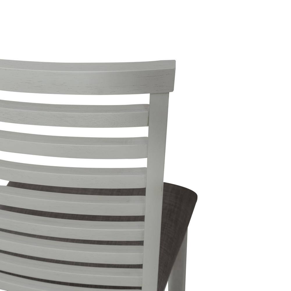 Alt View 1. Liberty Furniture Industries - Uph Ladder Back Side Chair (RTA) - Set of 2 Transitional White - Grey.