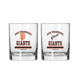 Logo Brands - San Francisco Giants 12oz. Current & Throwback Logos Two-Pack Glass Set - Multicolor