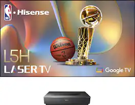 Hisense - L5H Laser TV X-Fusion UST Projector with INCLUDED 100" ALR Screen, 4K UHD, 2700 Lumens, Dolby Vision & Atmos, Google TV - Black