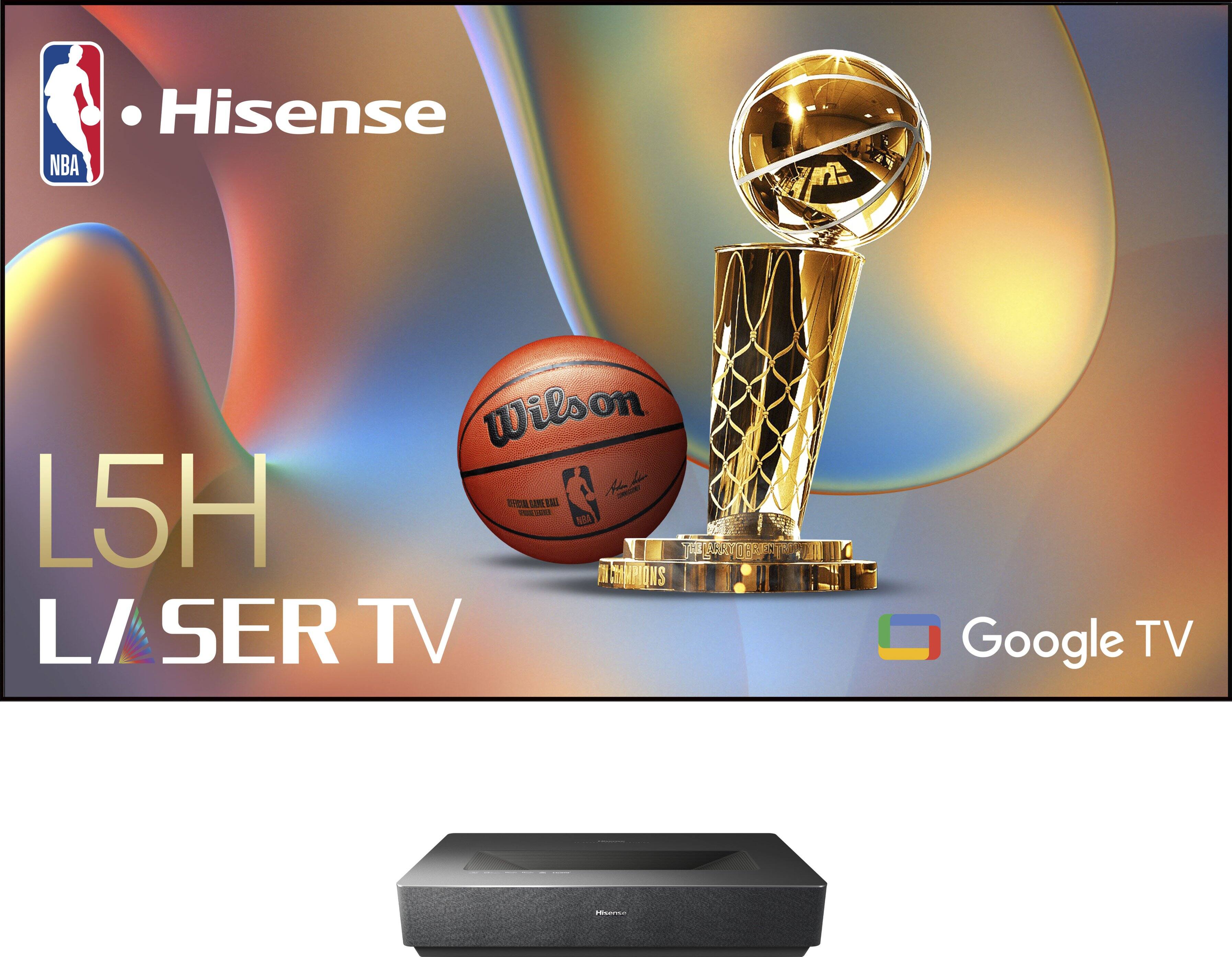 Hisense NBA Wilson on OE 1 I 1 L5H i I NE1 I CTMPIONS INS LI ASER TV Google TV.
