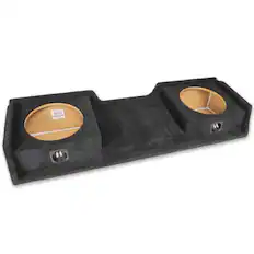 Front. NVX - 1996-2006 Silverado/Sierra Extended Cab - Custom-Fit Empty Dual 12" Sealed Subwoofer Enclosure - Black.
