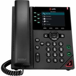 HP - Poly VVX 350 IP Phone - Corded - Corded - Desktop, Wall Mountable - VoIP - 2 x Network (RJ-45) - PoE Ports - Black