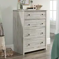 Sauder - River Ranch 4-Drawer Chest Dresser - White Plank - Front_Zoom