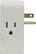 Front. Panamax - 2-Outlet Surge Protector - White.