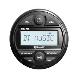 JBL - PRV 175 AM/FM, 4-Channel High Power, Bluetooth Gauge Style Radio w/ Monochrome Screen - Black/Gray