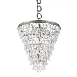 Urban Classic - Nordic 5 light Pendant Clear Royal Cut Crystal - Antique Silver