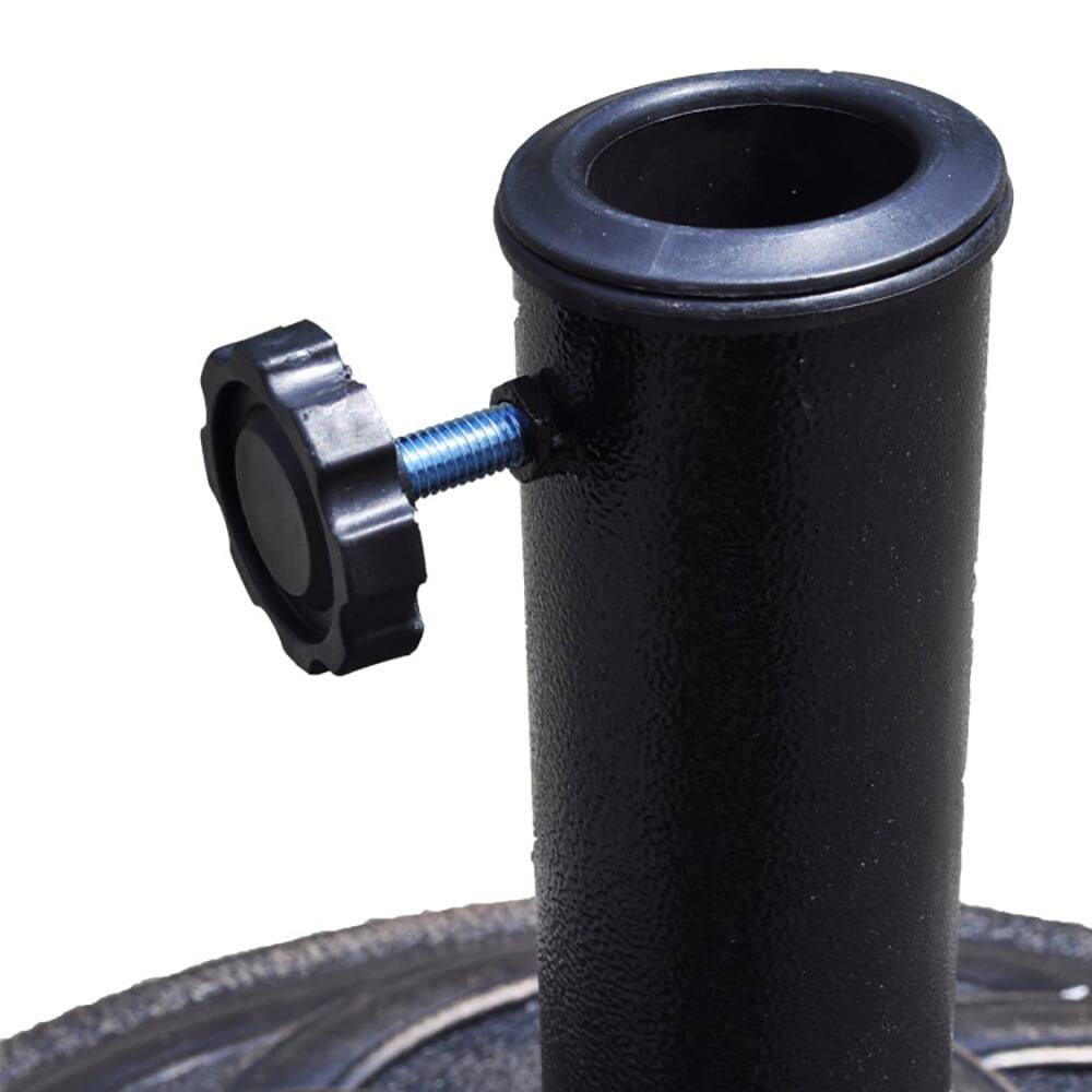 Angle. Pefilos - Umbrella Base, 22 Inch Heavy Duty Round Umbrella Base Stand for Outdoor Patio Market Table Umbrella - Brown.