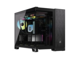 CORSAIR - 2500X Micro ATX Dual Chamber PC Case, Black/Obsidian Aluminum, CC-9011287-WW - Black
