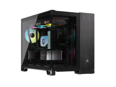 CORSAIR 2500X Micro ATX Dual Chamber PC Case, Black/Obsidian CORSAIR 2500X Micro ATX Dual Chamber PC Case, Black/Obsidian