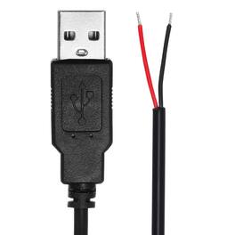 Unique Bargains - USB A Male to 2-Pin Bare Wire Pigtail, 22AWG 12V 3A, for DIY Keyboard/Mouse/Fan Repair, 2pcs - Black