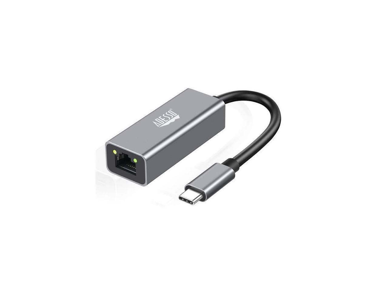 Alt View 5. Adesso - Adesso AUH-5000 USB-C to Ethernet Adapter - Gigabit, Aluminum, LED, Plug & Play, Windows/Mac/Chrome/Linux, TAA.