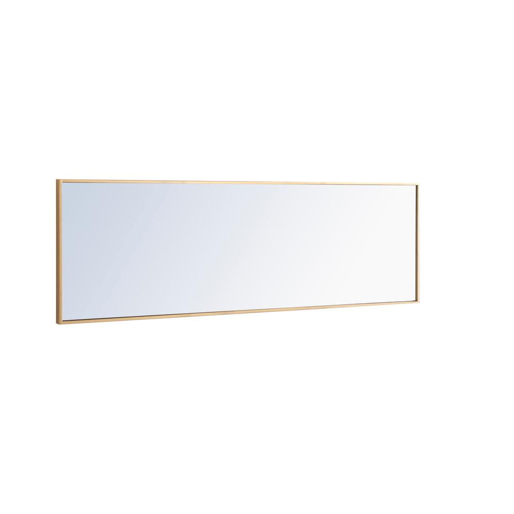 Alt View 4. Elegant Decor - Metal frame Rectangle Mirror 18 inch Brass - Brass.