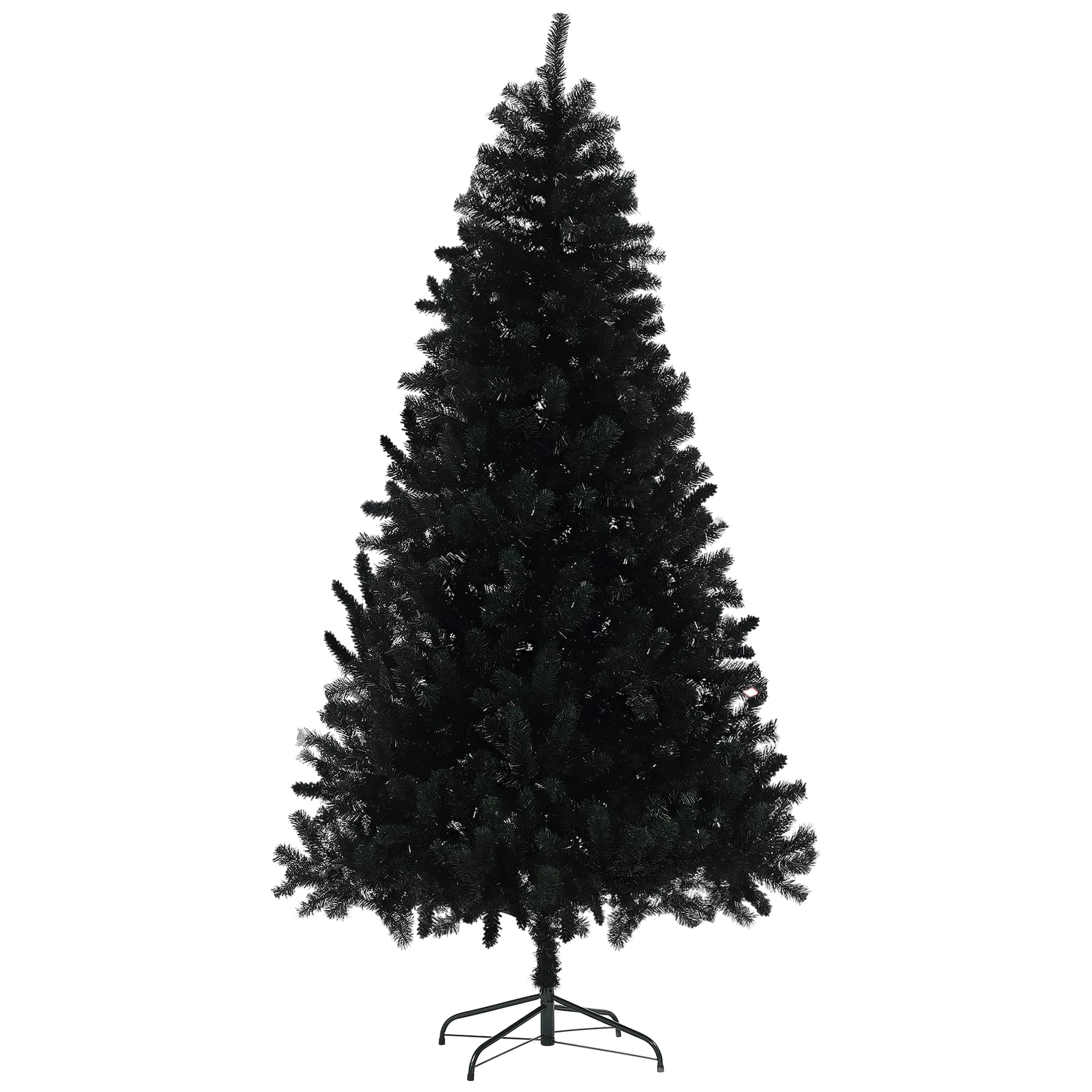 Homcom - 7.5ft Unlit Artificial Christmas Tree, 1346 Tips Auto Open Steel Base - Black
