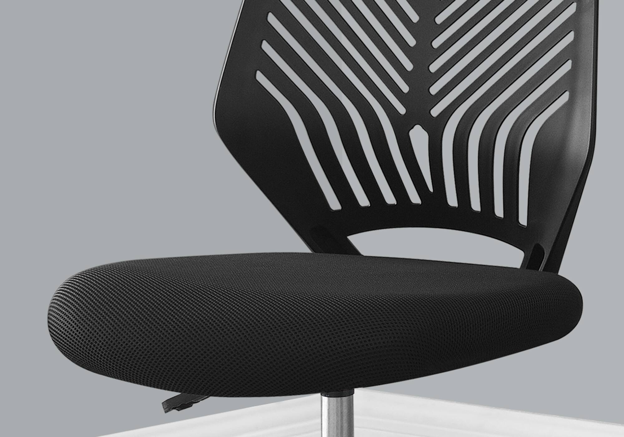 Back. TinyHomie - Black Mesh Black Metal Contemporary Ergonomic Office Chair Adjustable Height - Black.