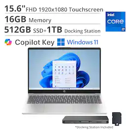 HP - 15.6" Full HD Touch-Screen Laptop - Intel Core i7 1255U 2022 - 16GB Memory - 512GB SSD - Natural Silver