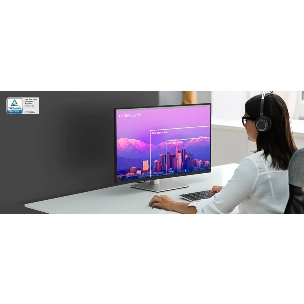 Alt View 20. Dell - 31.5" LCD 4K UHD Monitor (HDMI, DisplayPort, USB Hub) - Black, Silver.