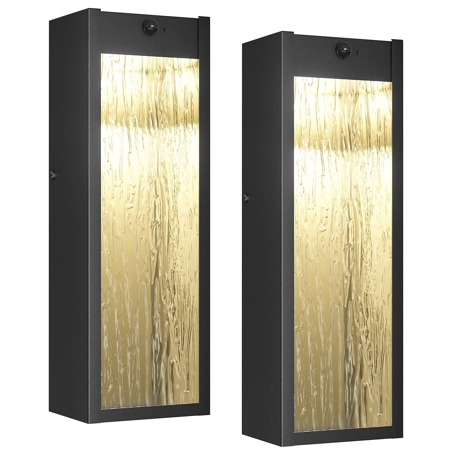 Alt View 5. VEGA AUTOMOTIVE - Motion Sensor Outdoor Wall Light Fixtures Modern Dusk To Dawn Porch Lighting Water Ripple Exterior Sconce - Bronze Dusk to Dawn.