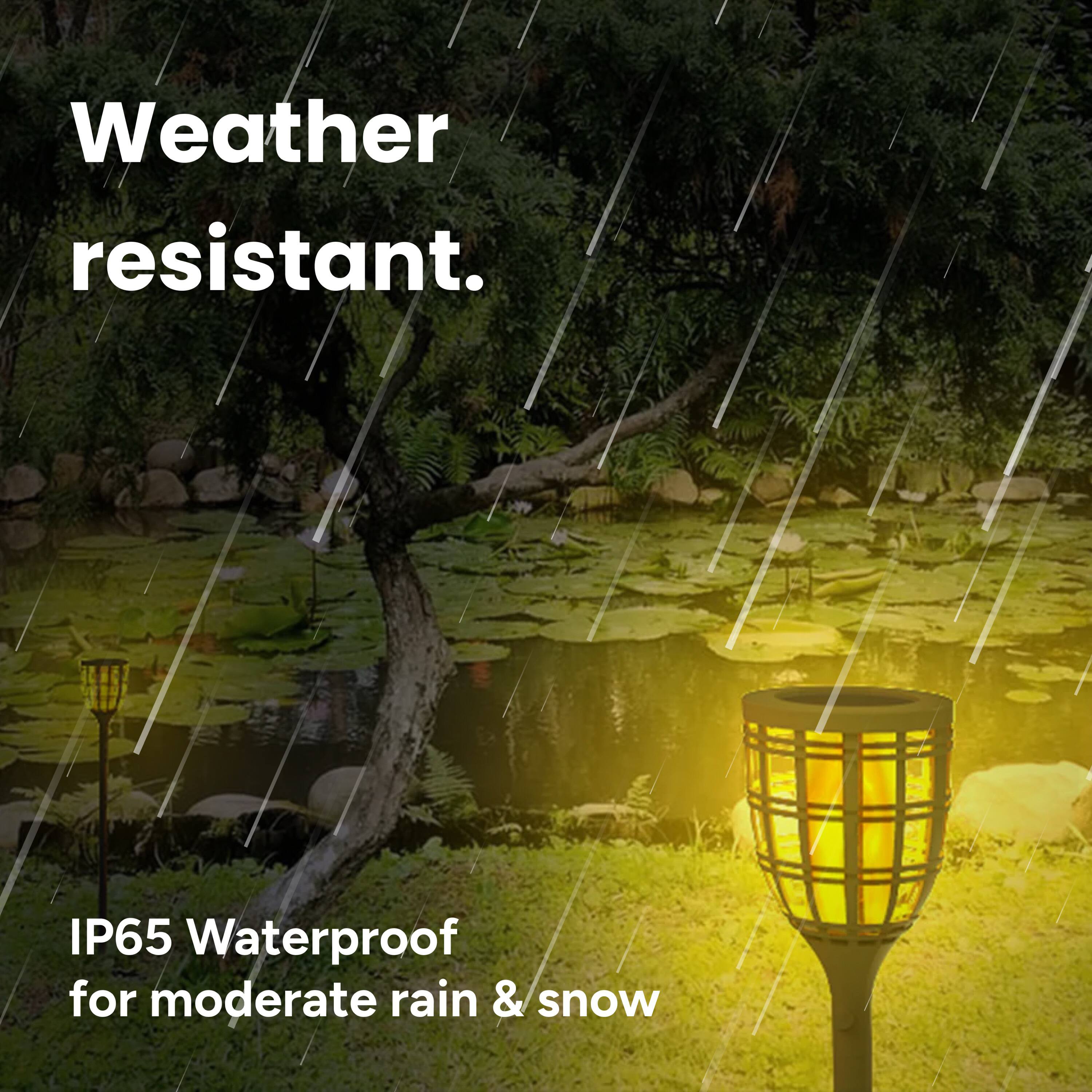 Weather resistant. IP65 Waterproof for moderate rain & snow.