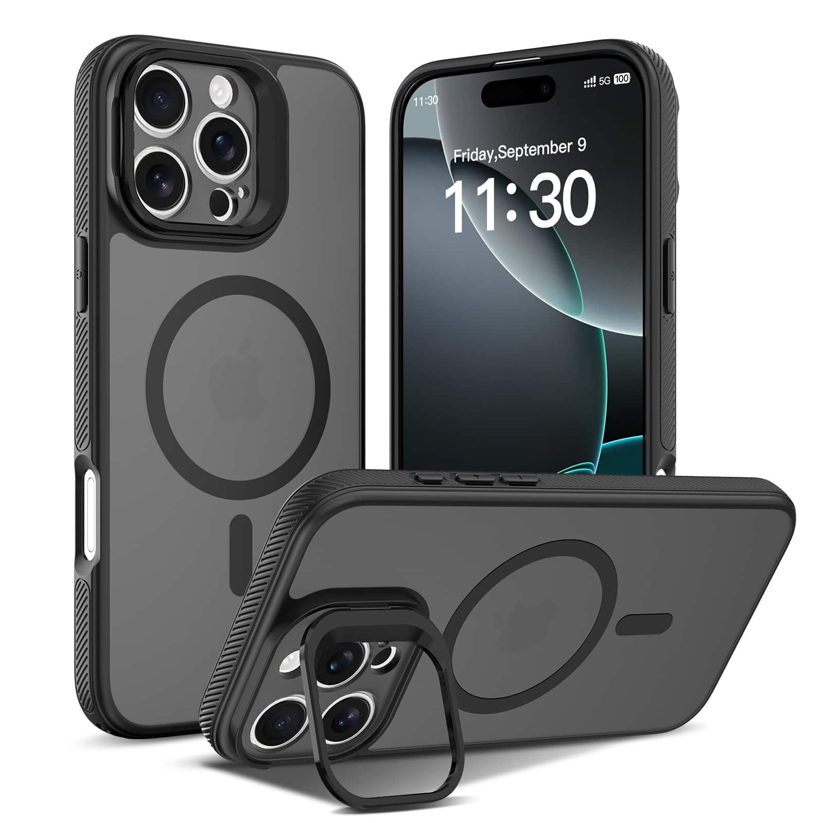 UUCOVER - Magnetic Case for iPhone 16 Pro Max,Shockproof TPU+PC Matte Case Compatible with MagSafe Hidden Camera Kickstand Cover - Black price history on PriceWatchPro