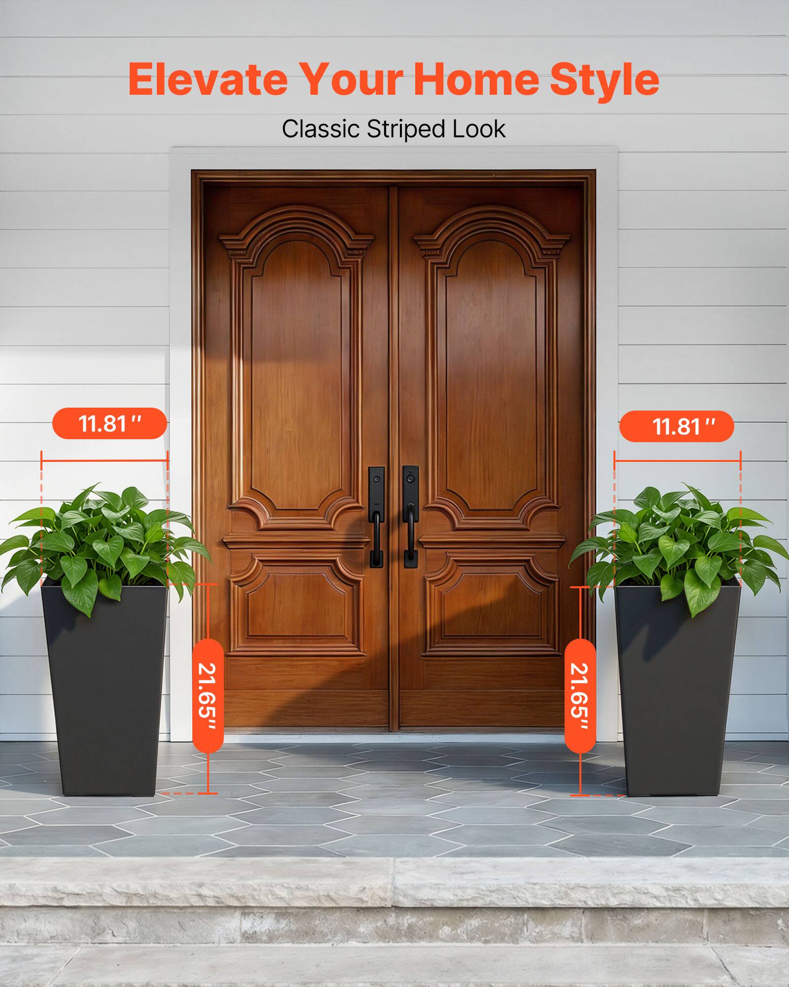 Elevate Your Home Style  
Classic Striped Look  

11.81"  
21.65"