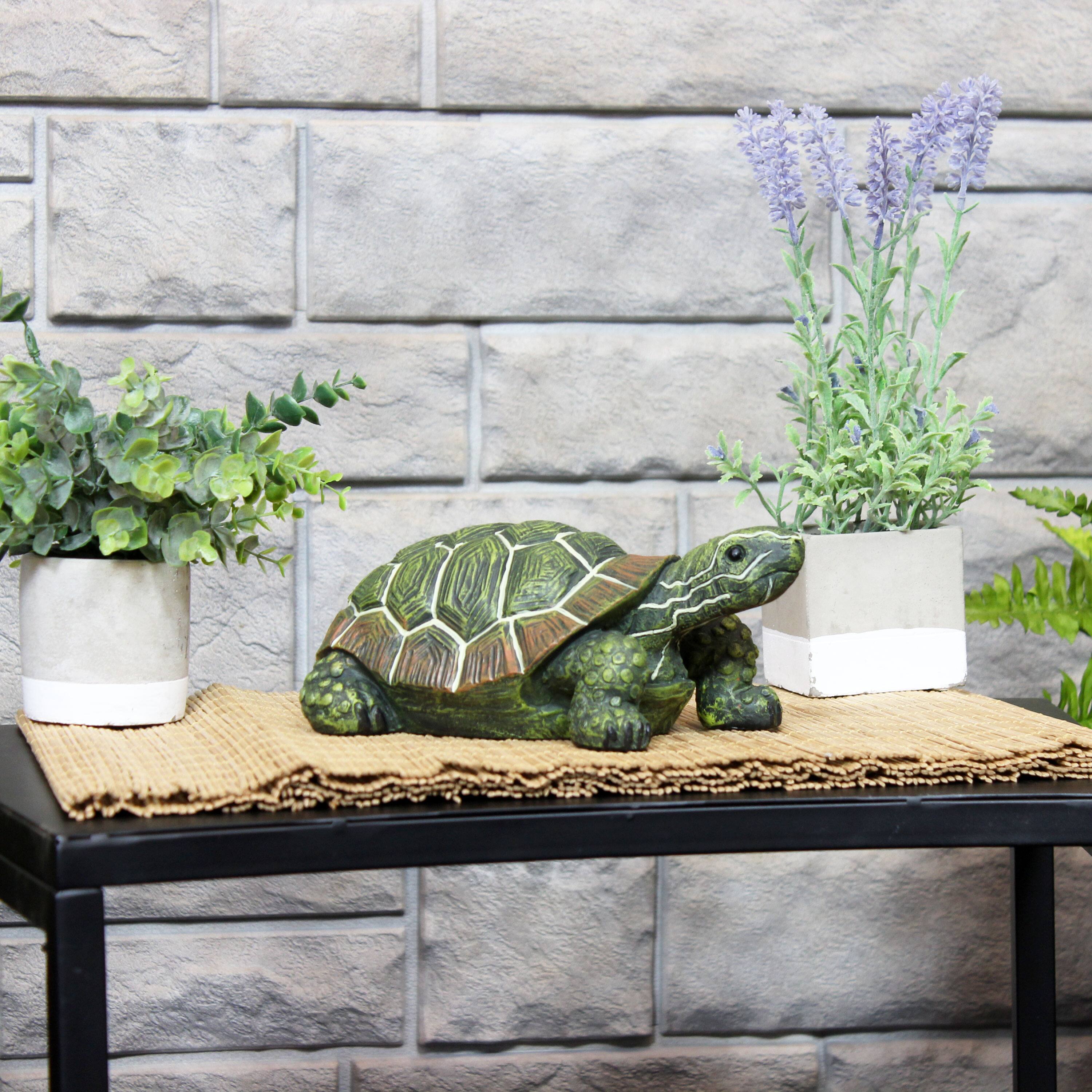 Alt View 5. Sunnydaze - Terrance the Tortoise Indoor and Outdoor Statue - 9 in - Set of 2 - Green.