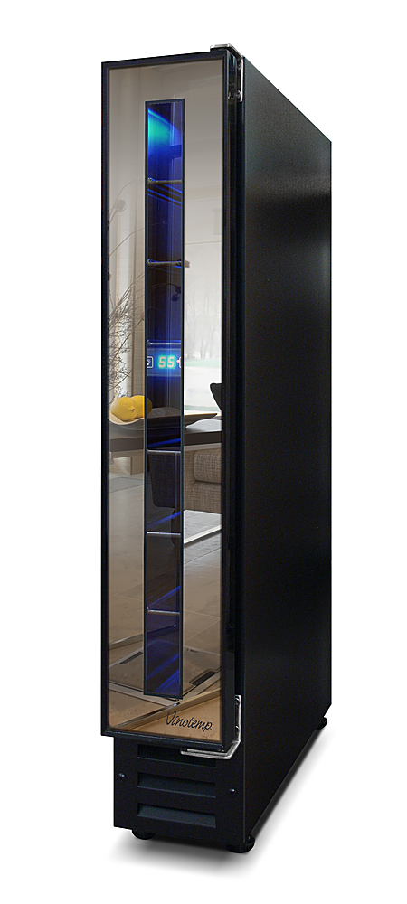 Angle View: Vinotemp - 7-Bottle Mirrored Wine Cooler - Black