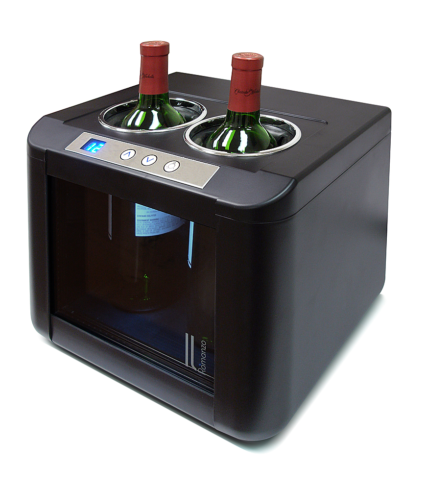 Angle View: Vinotemp - 2-Bottle Thermoelectric Open Wine Cooler - Black